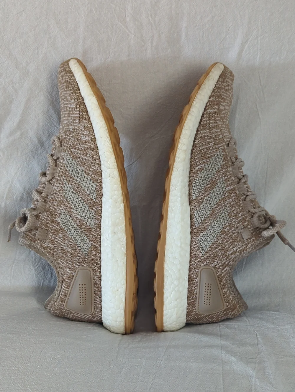 adidas PureBOOST Trace Khaki Oatmeal Tan Knit Sneakers Mens Size 8 S81992